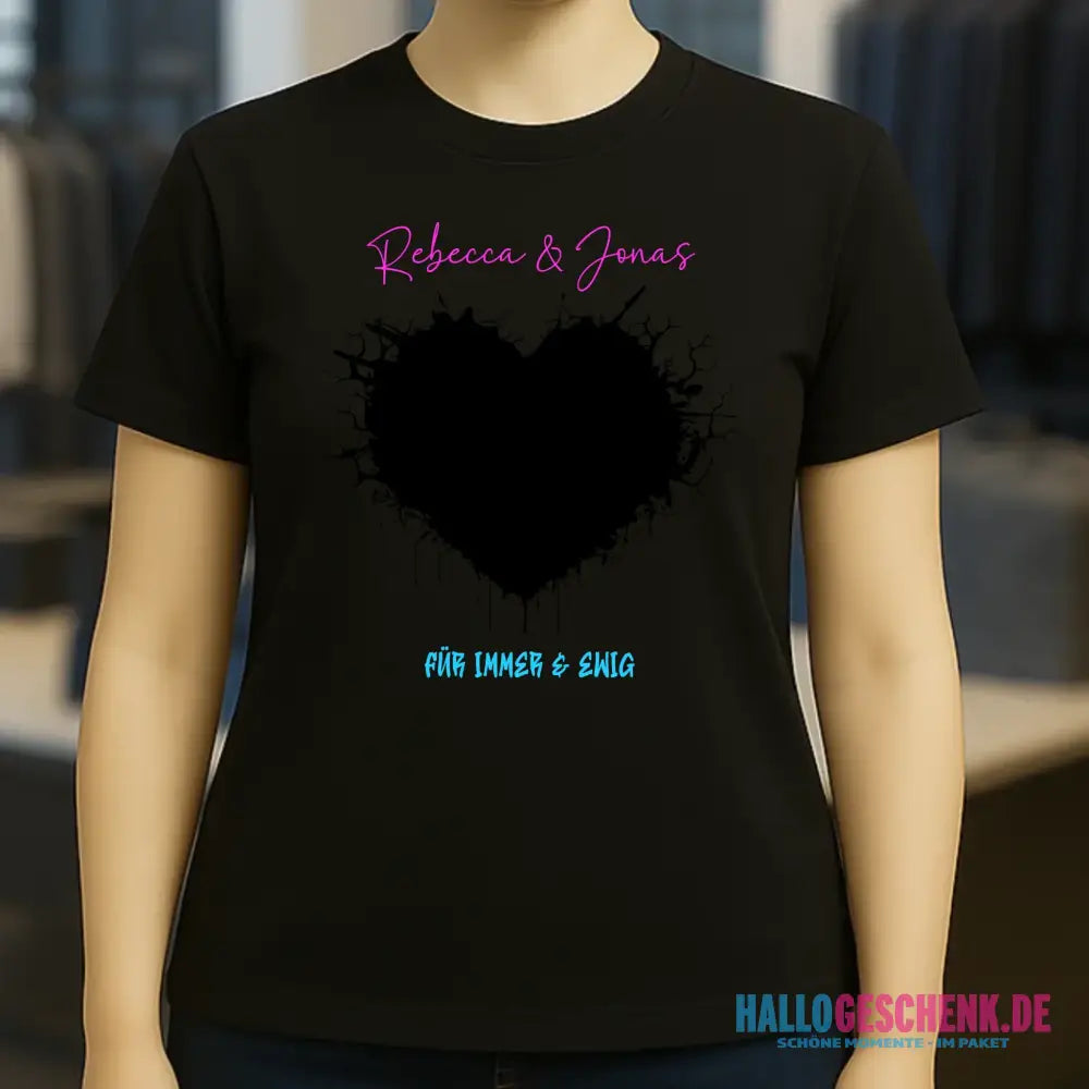 Dein Bild im "Wild-Heart" Design • Ladies Premium T-Shirt XS-2XL aus Bio-Baumwolle für Damen • Fotogeschenk • personalisiert