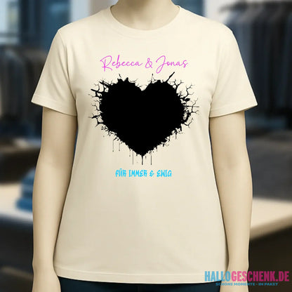 Dein Bild im "Wild-Heart" Design • Ladies Premium T-Shirt XS-2XL aus Bio-Baumwolle für Damen • Fotogeschenk • personalisiert