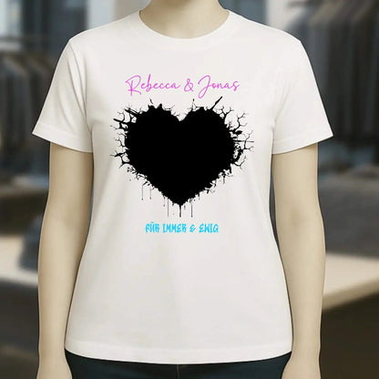 Dein Bild im "Wild-Heart" Design • Ladies Premium T-Shirt XS-2XL aus Bio-Baumwolle für Damen • Fotogeschenk • personalisiert
