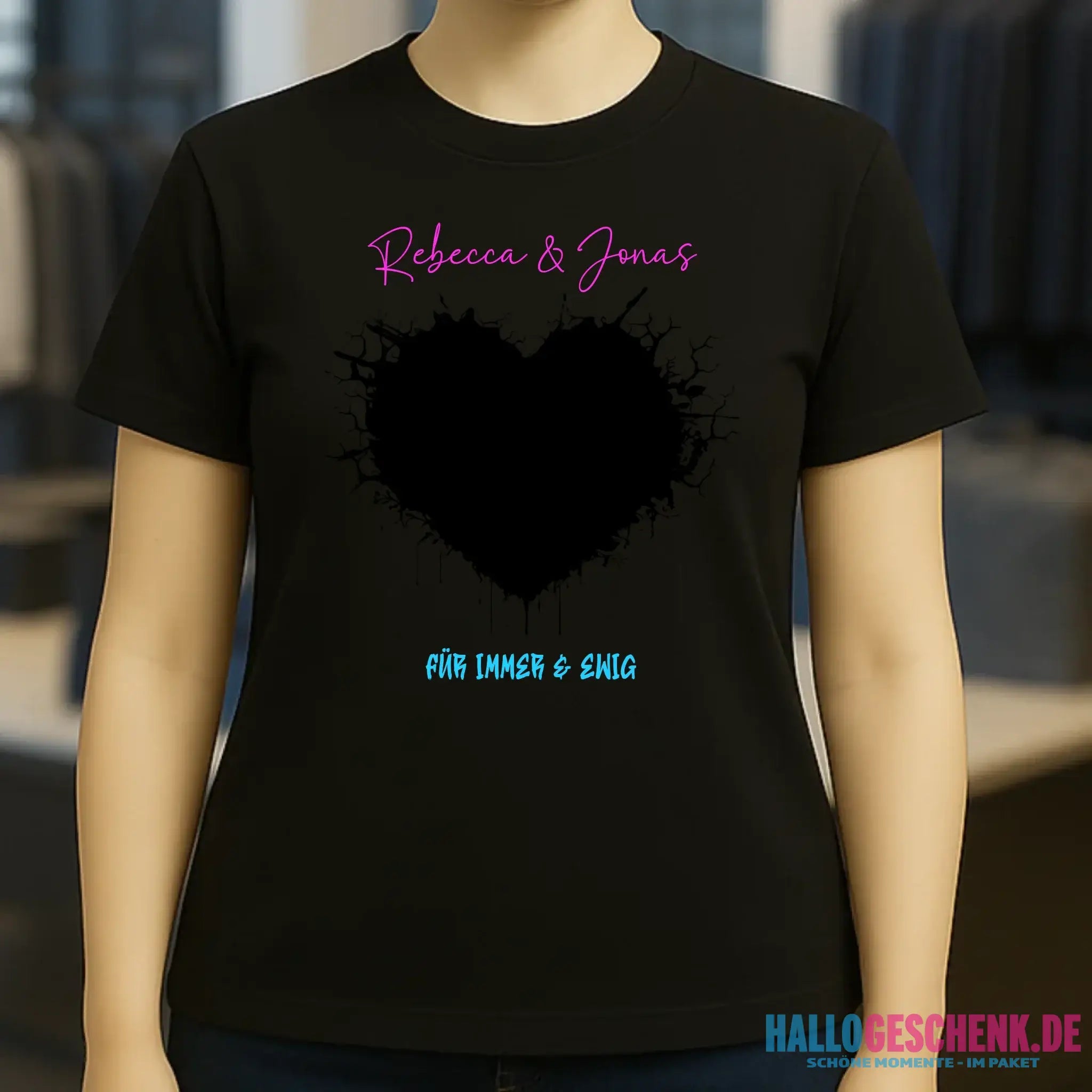 Dein Bild im "Wild-Heart" Design • Ladies Premium T-Shirt XS-2XL aus Bio-Baumwolle für Damen • Fotogeschenk • personalisiert