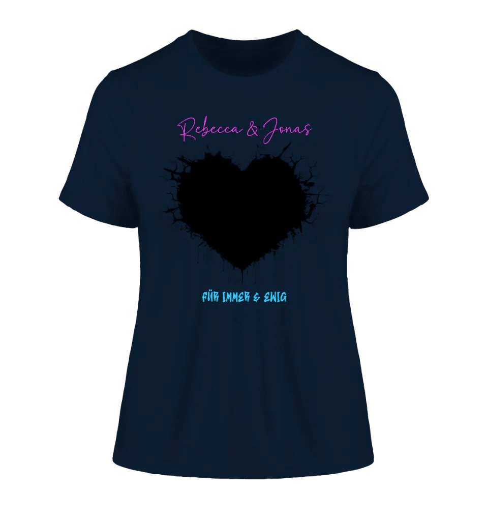 Dein Bild im "Wild - Heart" Design • Ladies Premium T - Shirt XS - 2XL aus Bio - Baumwolle für Damen - HalloGeschenk.de #geschenkideen# #personalisiert# #geschenk#