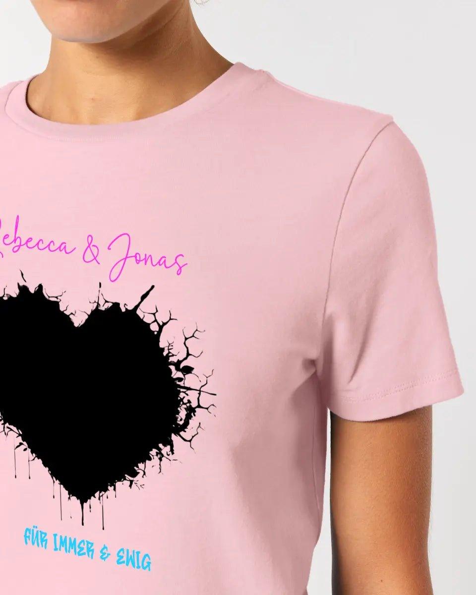Dein Bild im "Wild - Heart" Design • Ladies Premium T - Shirt XS - 2XL aus Bio - Baumwolle für Damen - HalloGeschenk.de #geschenkideen# #personalisiert# #geschenk#