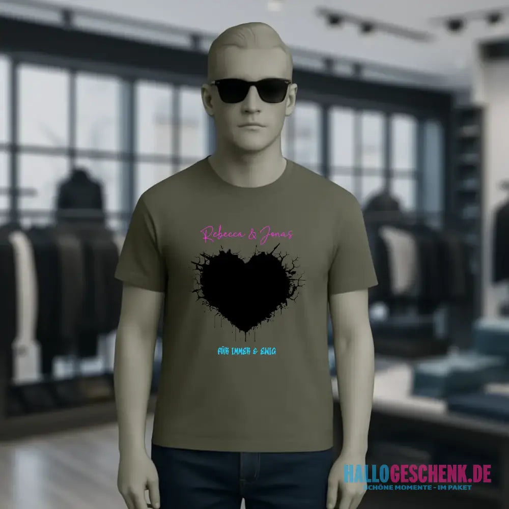Dein Bild im "Wild-Heart" Design personalisierbar - Unisex Premium T-Shirt XS-5XL aus Bio-Baumwolle für Damen & Herren