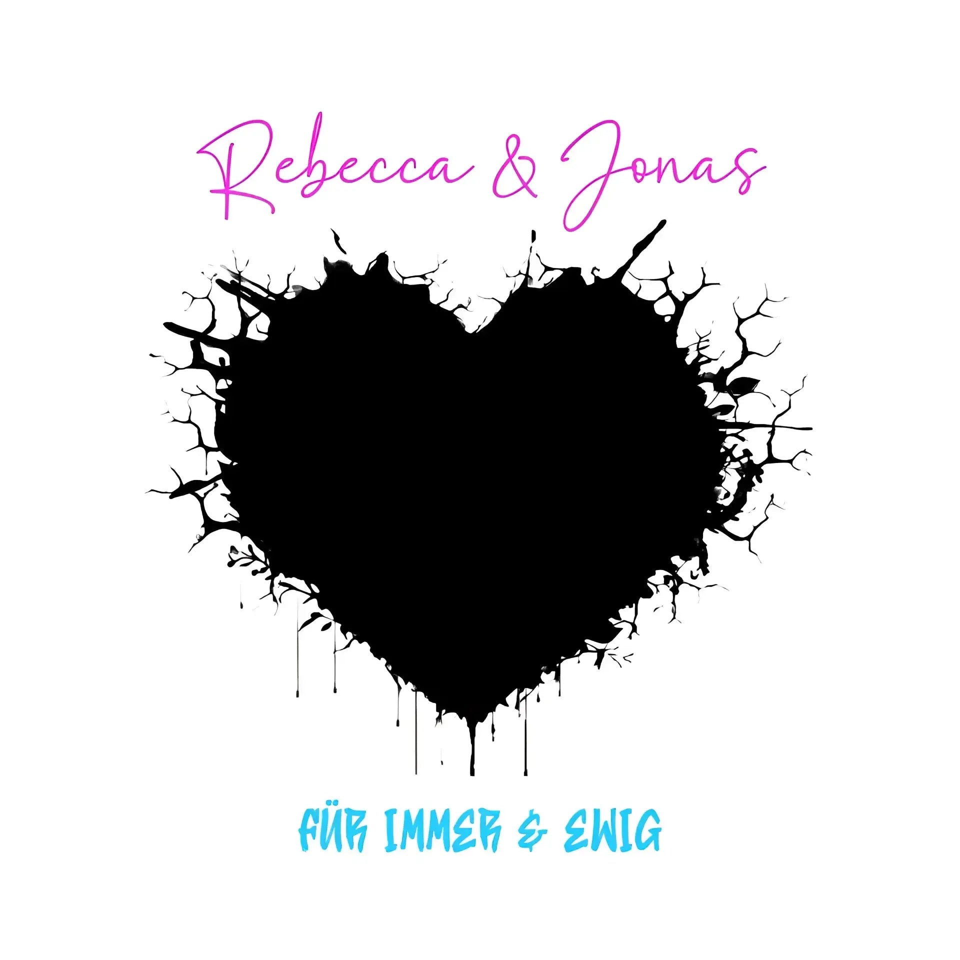 Dein Bild im ’Wild-Heart’ Design • STICKER 20x20 cm (Aufkleber) - White / OneSize / ausgestanzter Sticker 20x20 cm