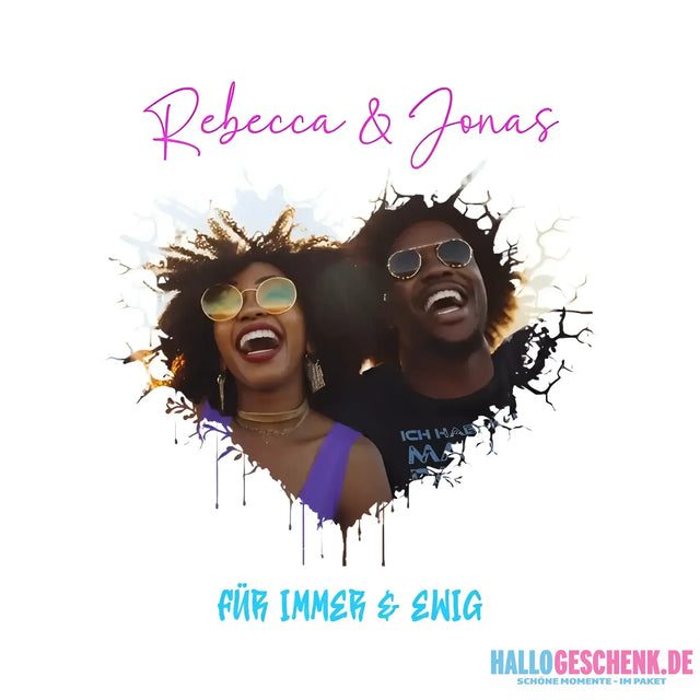 Dein Bild im ’Wild-Heart’ Design • STICKER 20x20 cm (Aufkleber) - White / OneSize / ausgestanzter Sticker 20x20 cm