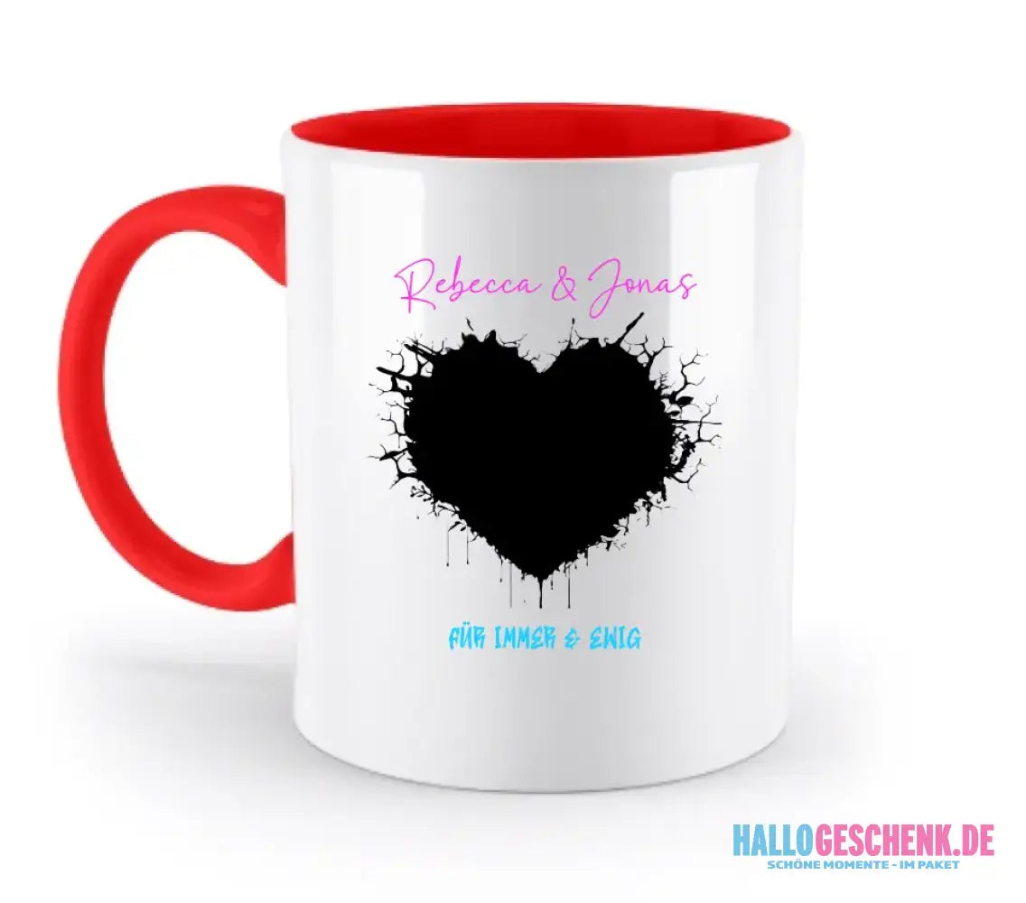 Dein Bild im "Wild-Heart" Design - zweifarbige Tasse