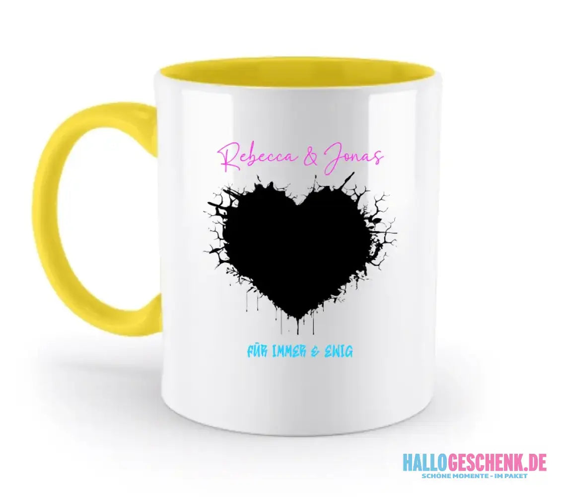 Dein Bild im "Wild-Heart" Design - zweifarbige Tasse