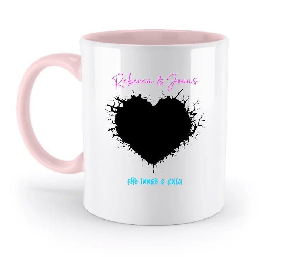Dein Bild im "Wild - Heart" Design - zweifarbige Tasse - HalloGeschenk.de #geschenkideen# #personalisiert# #geschenk#