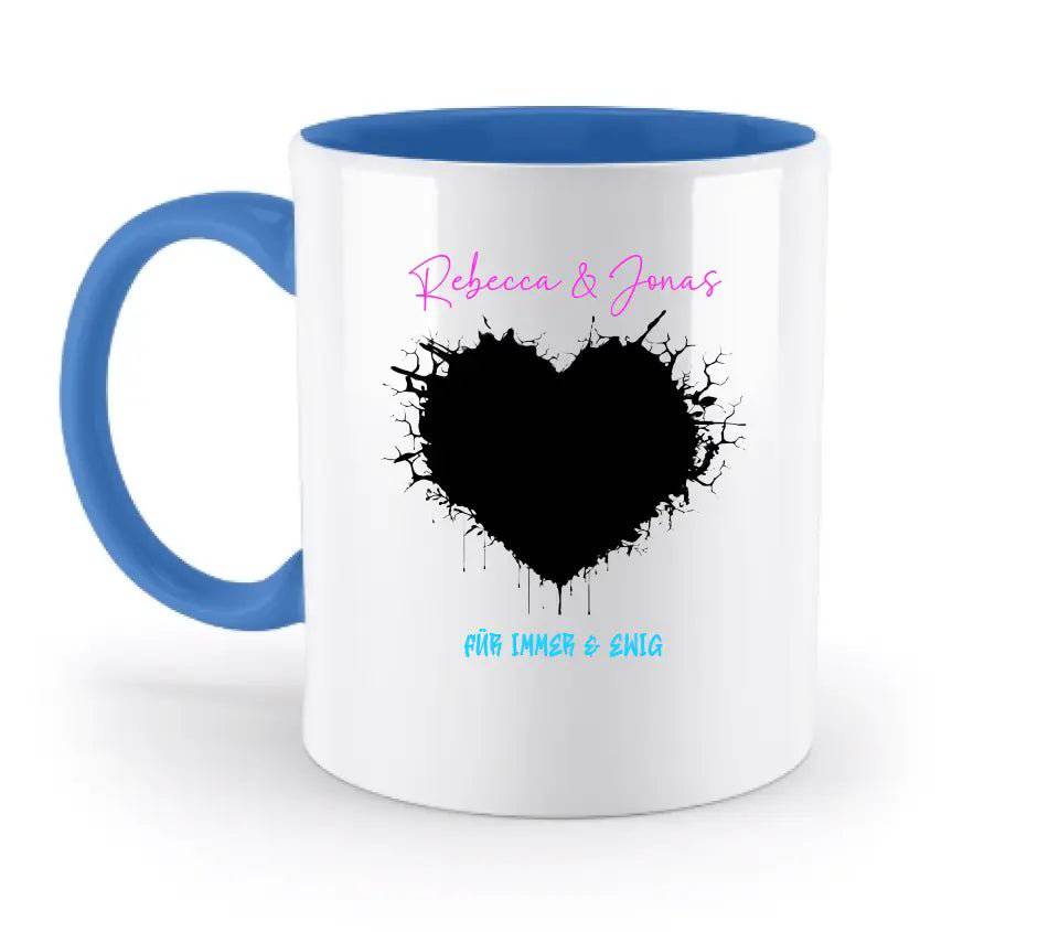 Dein Bild im "Wild-Heart" Design - zweifarbige Tasse