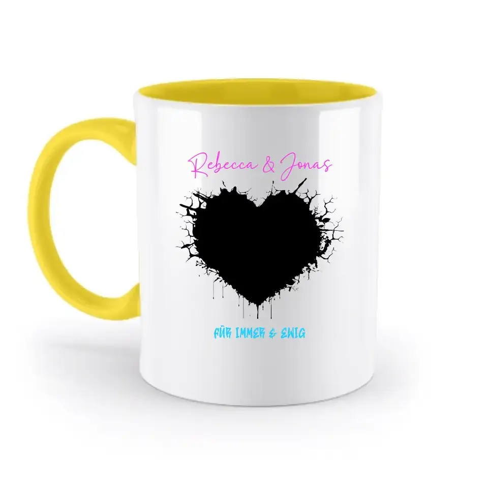 Dein Bild im "Wild-Heart" Design - zweifarbige Tasse