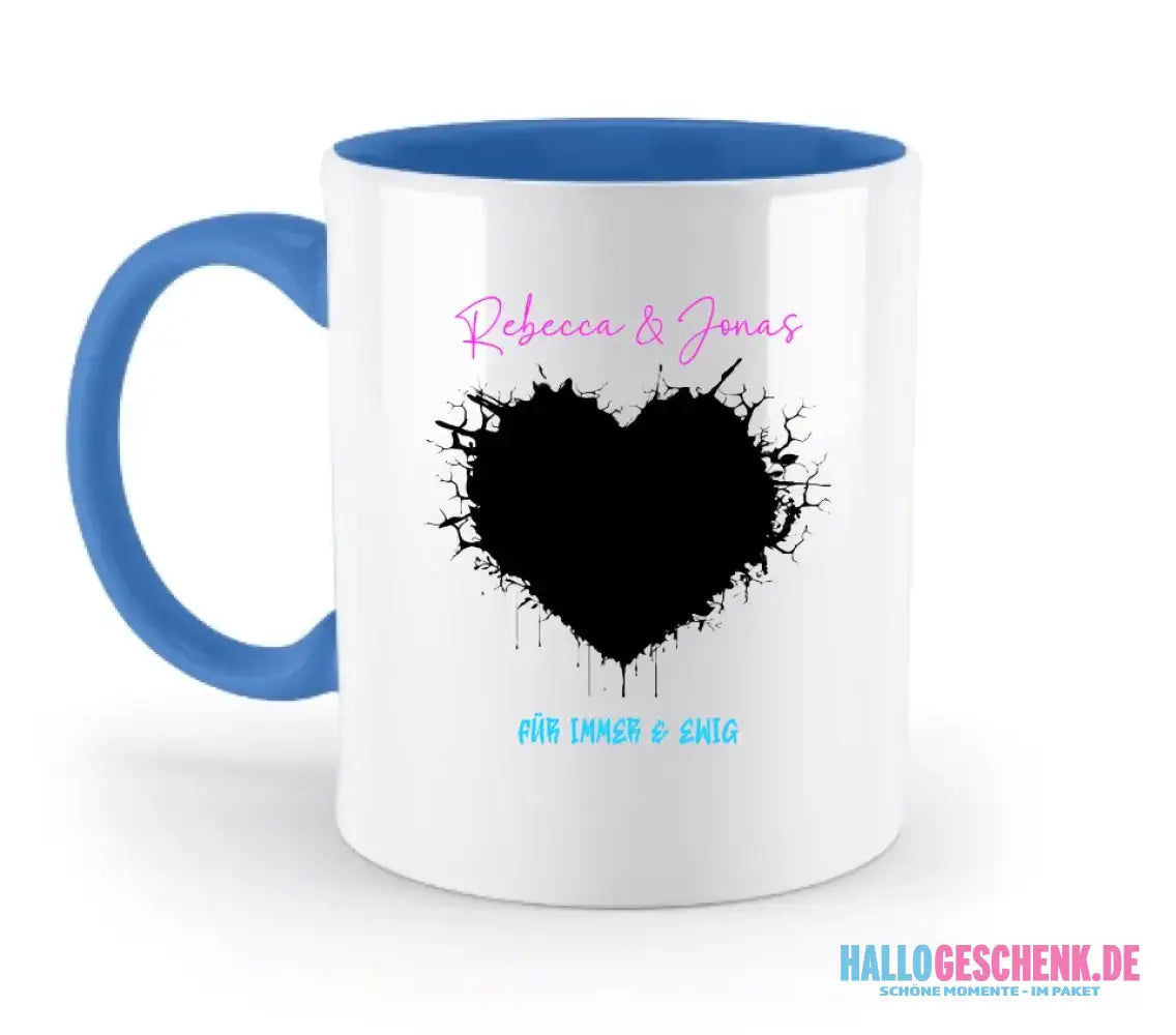 Dein Bild im "Wild-Heart" Design - zweifarbige Tasse