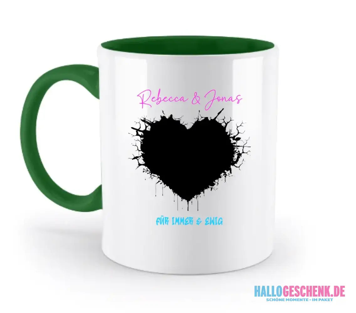 Dein Bild im "Wild-Heart" Design - zweifarbige Tasse