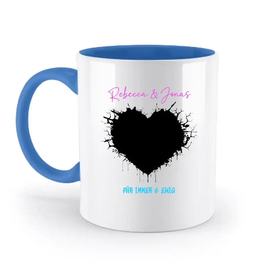 Dein Bild im "Wild-Heart" Design - zweifarbige Tasse