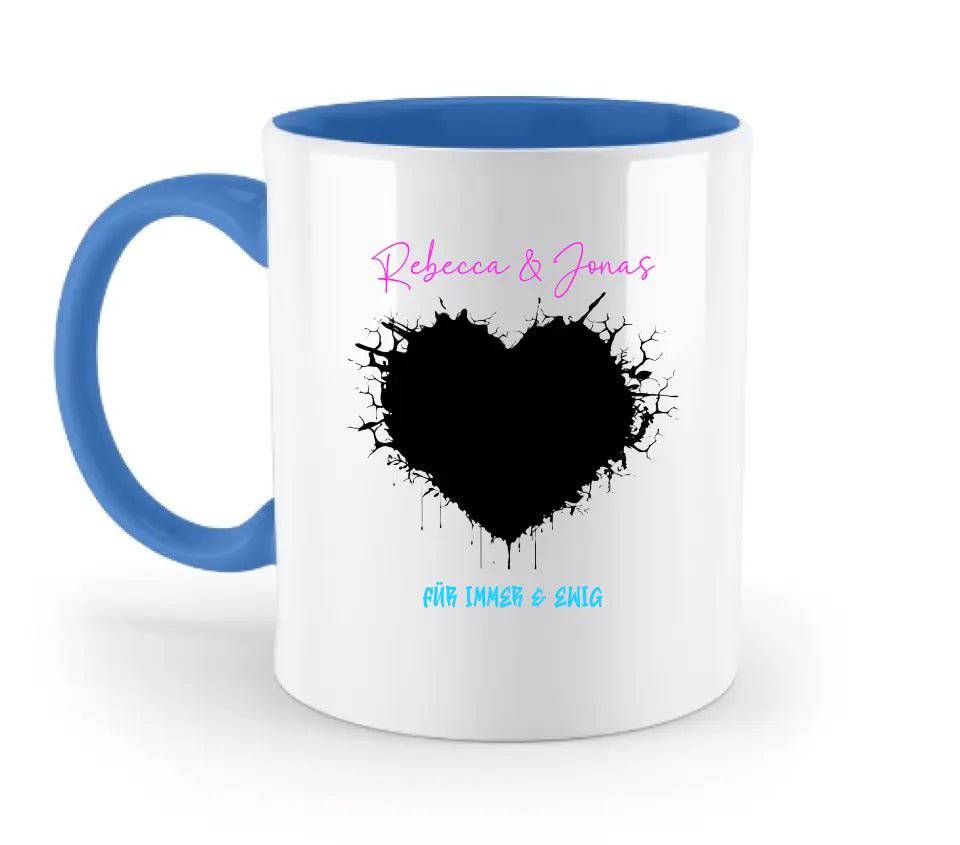 Dein Bild im "Wild-Heart" Design - zweifarbige Tasse