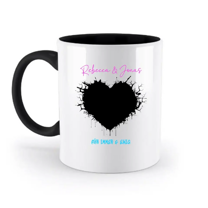 Dein Bild im "Wild-Heart" Design - zweifarbige Tasse