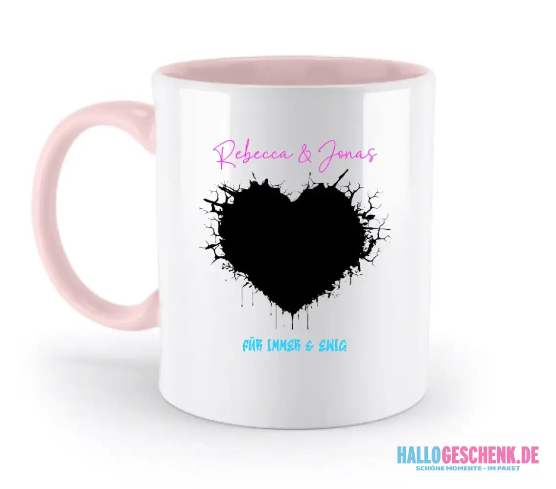Dein Bild im "Wild-Heart" Design - zweifarbige Tasse