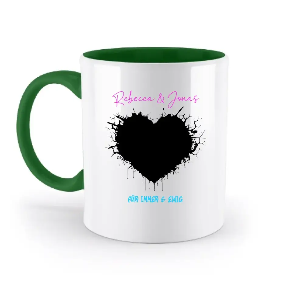 Dein Bild im "Wild-Heart" Design - zweifarbige Tasse