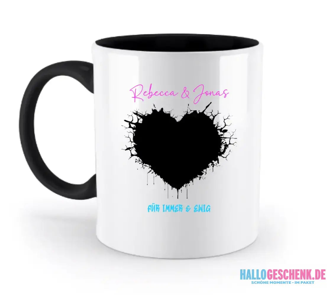 Dein Bild im "Wild-Heart" Design - zweifarbige Tasse