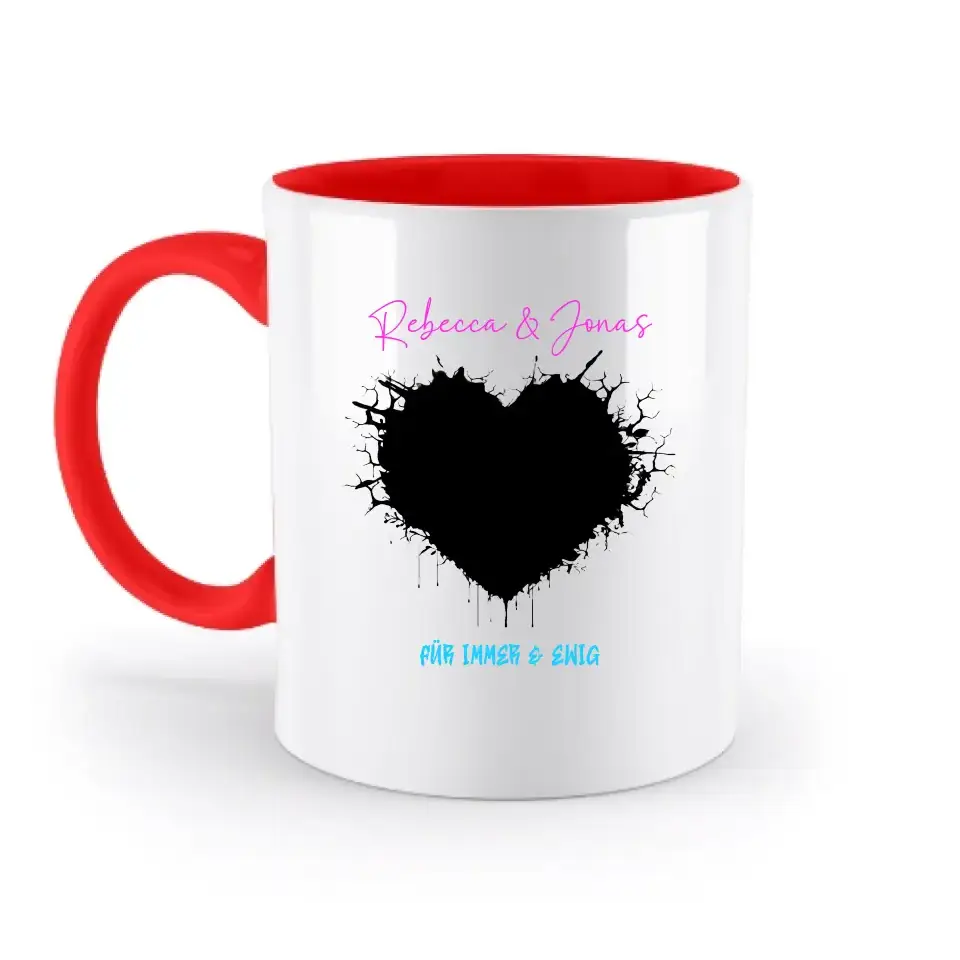 Dein Bild im "Wild-Heart" Design - zweifarbige Tasse