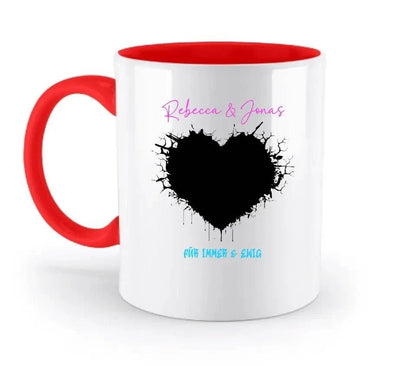 Dein Bild im "Wild-Heart" Design - zweifarbige Tasse