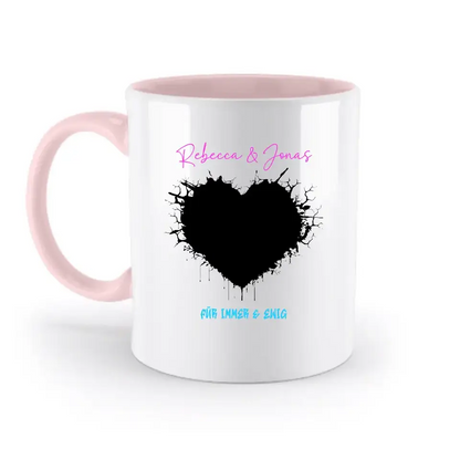 Dein Bild im "Wild-Heart" Design - zweifarbige Tasse