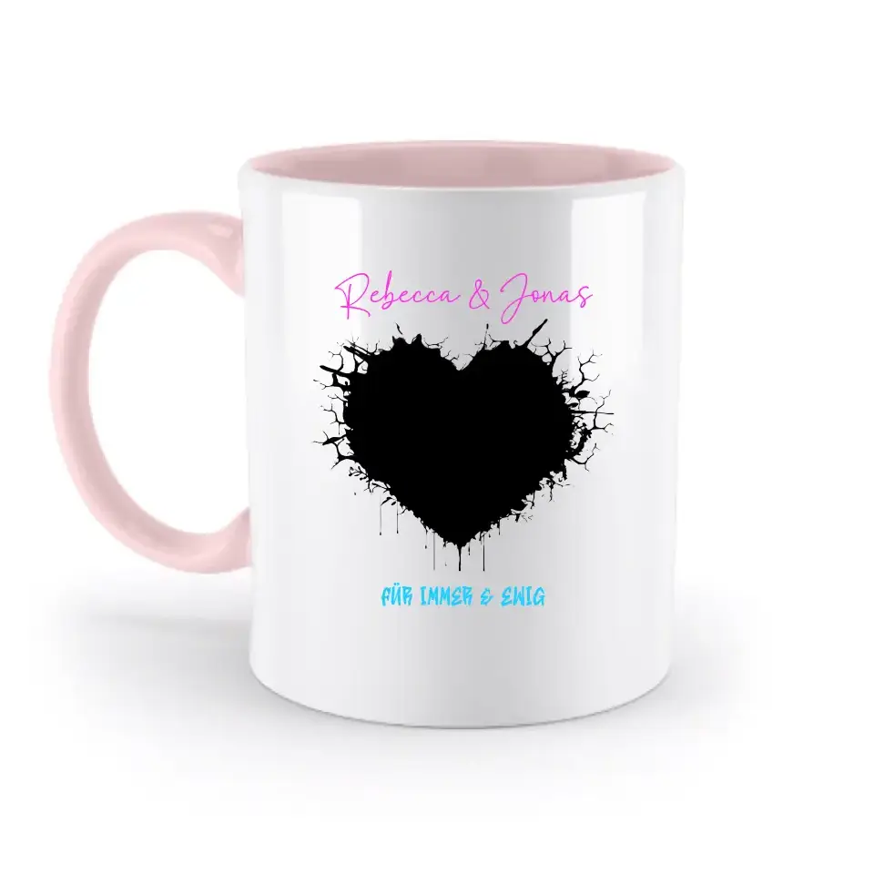 Dein Bild im "Wild-Heart" Design - zweifarbige Tasse