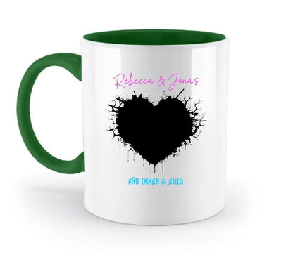 Dein Bild im "Wild - Heart" Design - zweifarbige Tasse - HalloGeschenk.de #geschenkideen# #personalisiert# #geschenk#