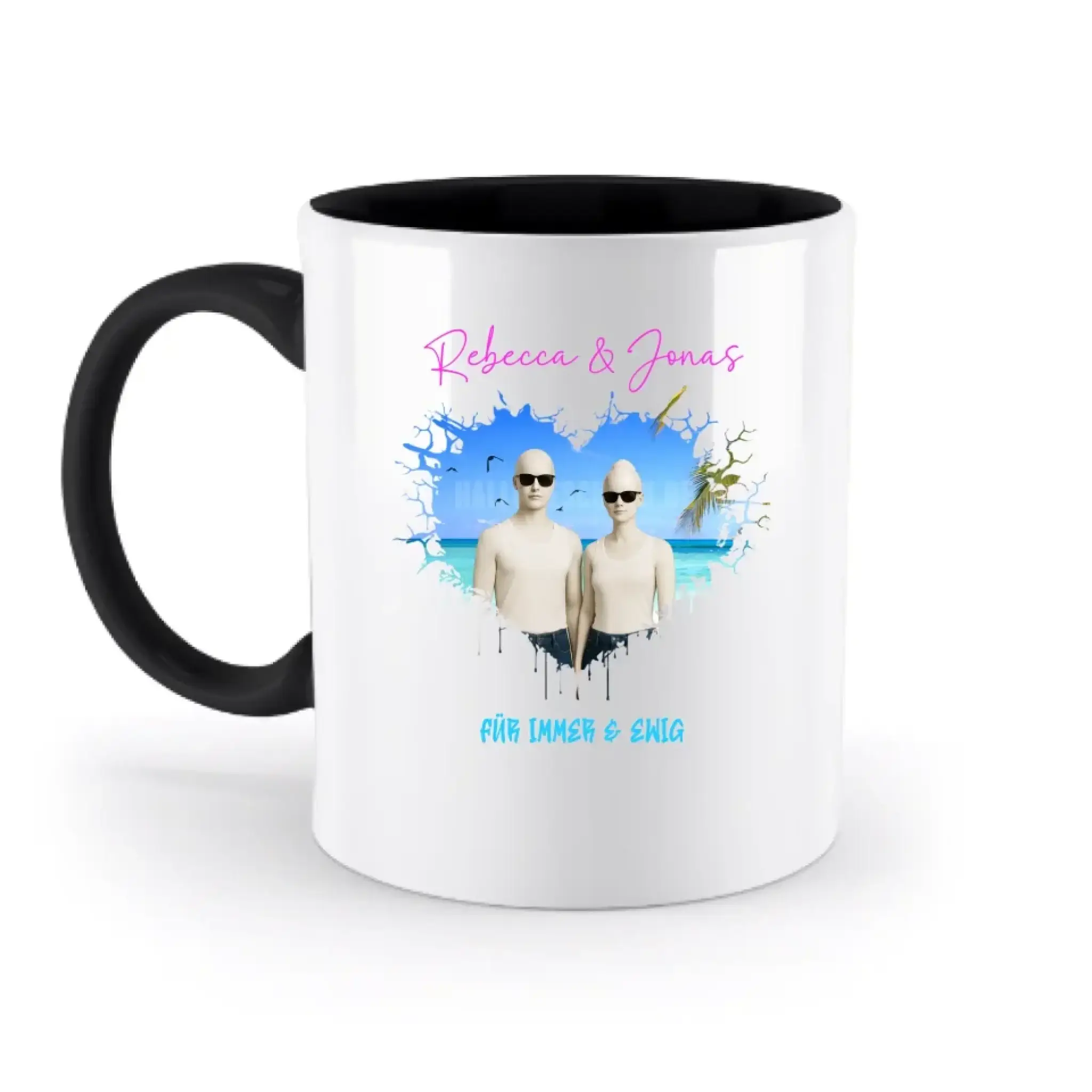 Dein Bild im "Wild-Heart" Design - zweifarbige Tasse