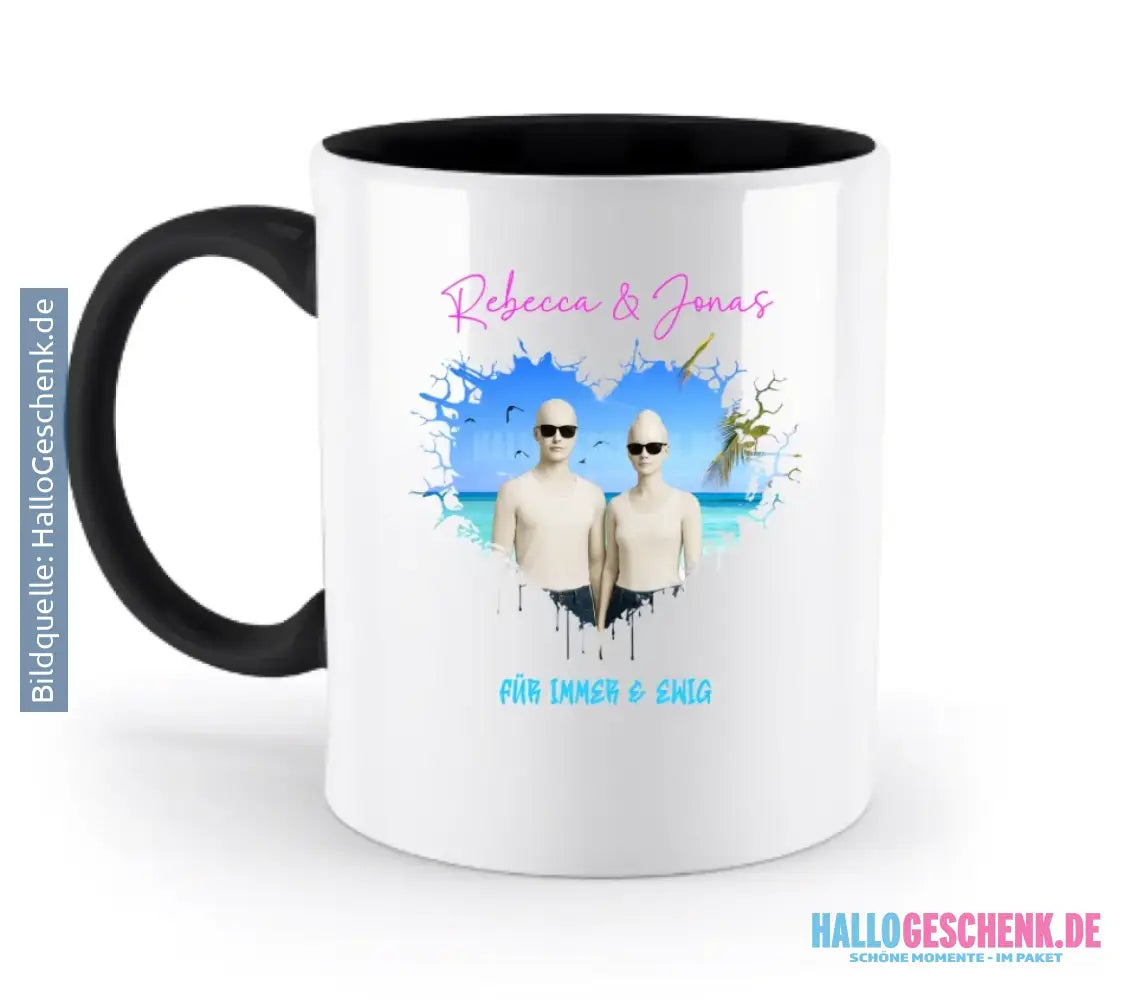 Dein Bild im "Wild-Heart" Design - zweifarbige Tasse