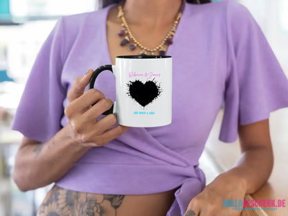 Dein Bild im "Wild-Heart" Design - zweifarbige Tasse