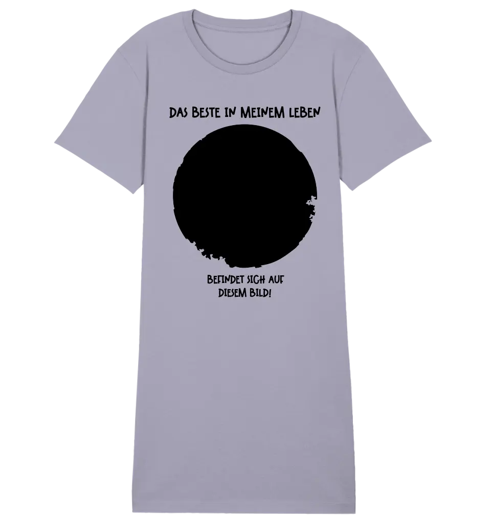 Dein Bild in Kreisform + Text • Ladies Premium T-Shirt Kleid aus Bio - Baumwolle S - 2XL • Exklusivdesign • personalisiert von HalloGeschenk.de