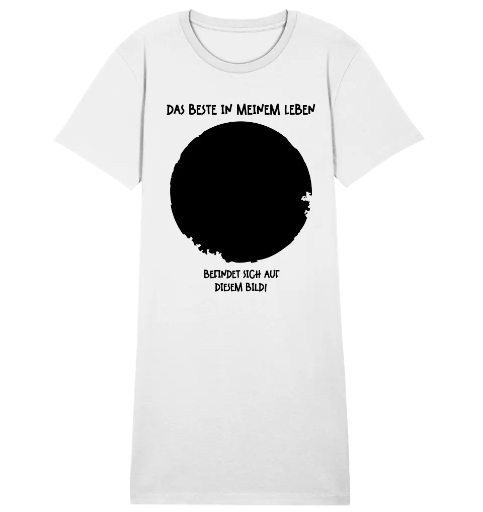 Dein Bild in Kreisform + Text • Ladies Premium T-Shirt Kleid aus Bio - Baumwolle S - 2XL • Exklusivdesign • personalisiert von HalloGeschenk.de