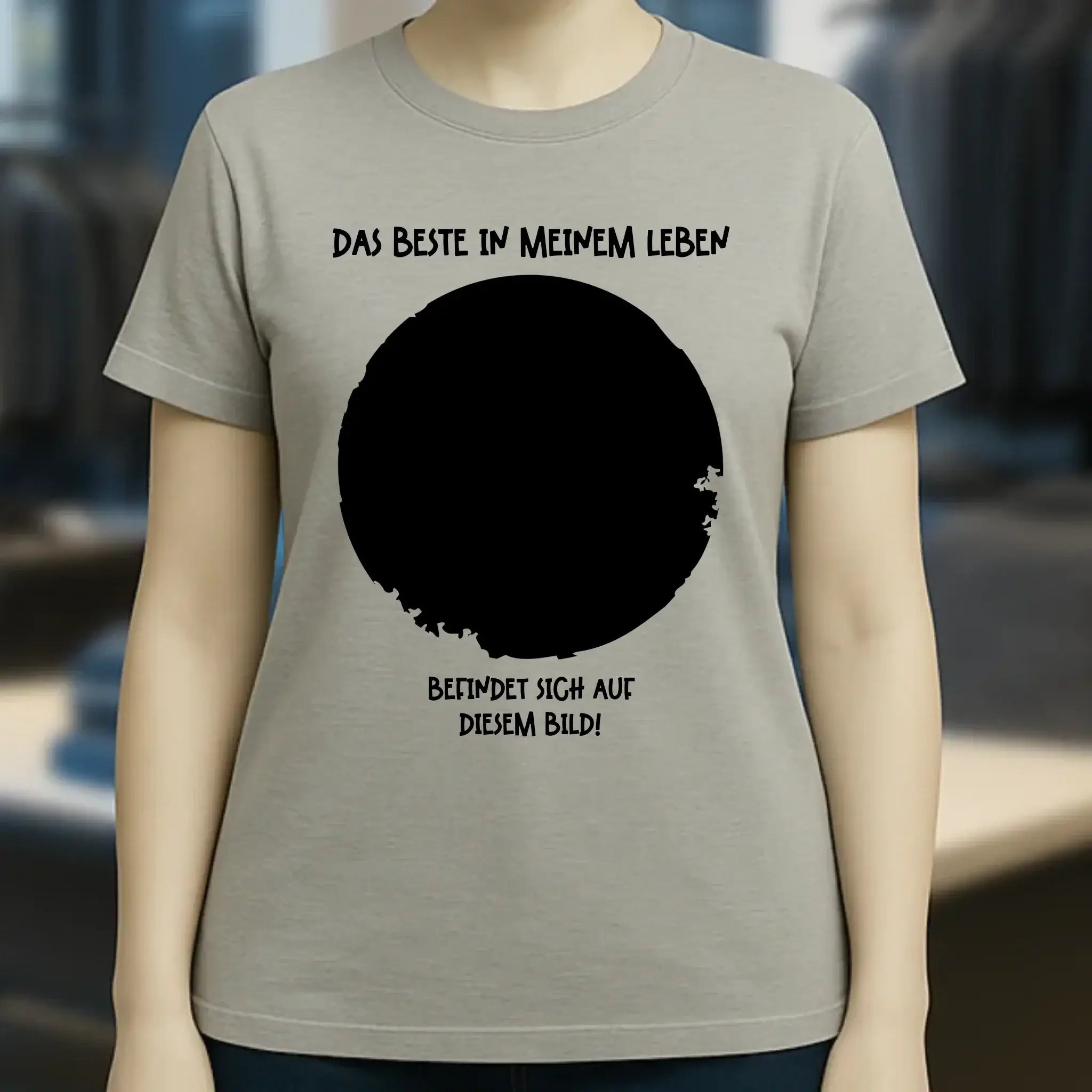 Dein Bild in Kreisform + Text • Ladies Premium T-Shirt XS-2XL aus Bio-Baumwolle für Damen • Exklusivdesign • personalisiert
