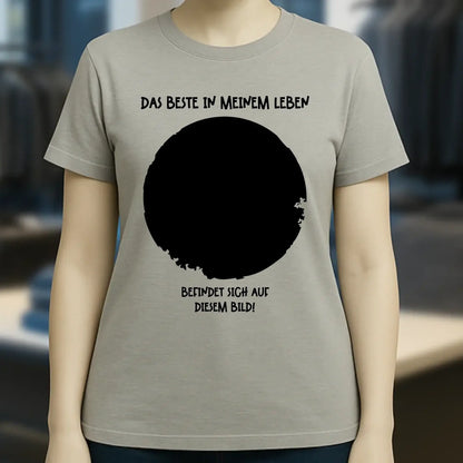 Dein Bild in Kreisform + Text • Ladies Premium T-Shirt XS-2XL aus Bio-Baumwolle für Damen • Exklusivdesign • personalisiert