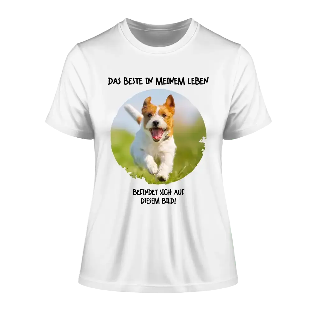 Dein Bild in Kreisform + Text • Ladies Premium T-Shirt XS-2XL aus Bio-Baumwolle für Damen • Exklusivdesign • personalisiert