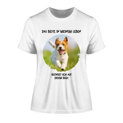 Dein Bild in Kreisform + Text • Ladies Premium T-Shirt XS-2XL aus Bio-Baumwolle für Damen • Exklusivdesign • personalisiert