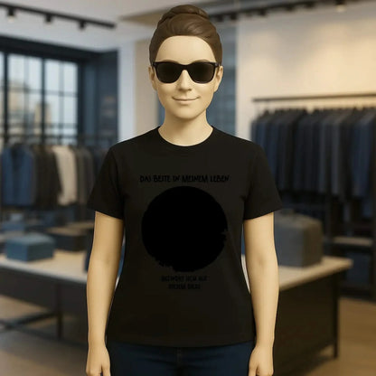 Dein Bild in Kreisform + Text • Ladies Premium T-Shirt XS-2XL aus Bio-Baumwolle für Damen • Exklusivdesign • personalisiert