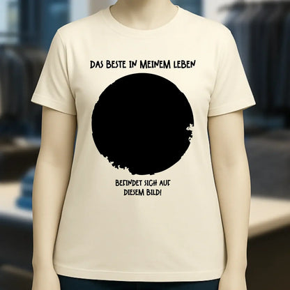 Dein Bild in Kreisform + Text • Ladies Premium T-Shirt XS-2XL aus Bio-Baumwolle für Damen • Exklusivdesign • personalisiert