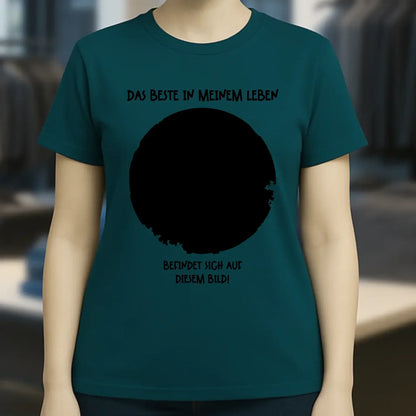 Dein Bild in Kreisform + Text • Ladies Premium T-Shirt XS-2XL aus Bio-Baumwolle für Damen • Exklusivdesign • personalisiert