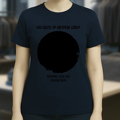Dein Bild in Kreisform + Text • Ladies Premium T-Shirt XS-2XL aus Bio-Baumwolle für Damen • Exklusivdesign • personalisiert