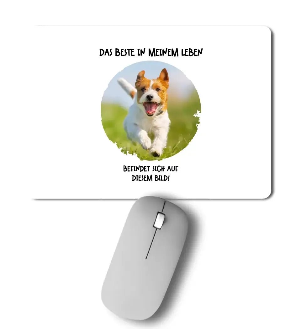 Dein Bild in Kreisform + Text • Mousepad • Exklusivdesign • personalisiert von HalloGeschenk.de