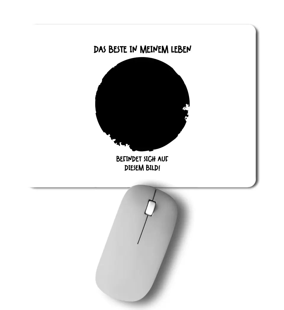 Dein Bild in Kreisform + Text • Mousepad • Exklusivdesign • personalisiert von HalloGeschenk.de