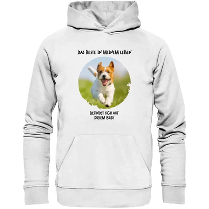 Dein Bild in Kreisform + Text • Unisex Premium Hoodie XS-5XL aus Bio-Baumwolle für Damen & Herren • Exklusivdesign • personalisiert