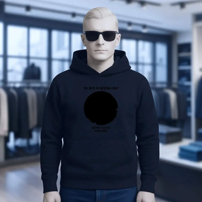 Dein Bild in Kreisform + Text • Unisex Premium Hoodie XS-5XL aus Bio-Baumwolle für Damen & Herren • Exklusivdesign • personalisiert