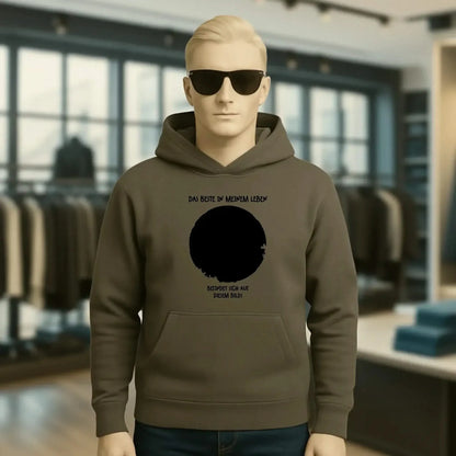 Dein Bild in Kreisform + Text • Unisex Premium Hoodie XS-5XL aus Bio-Baumwolle für Damen & Herren • Exklusivdesign • personalisiert