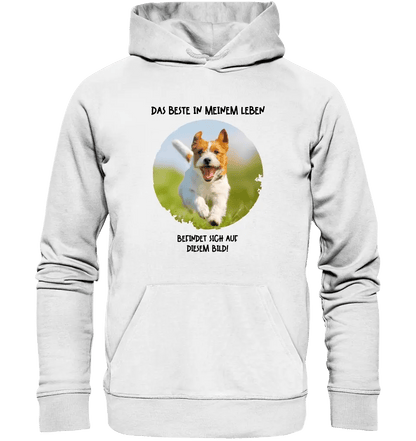 Dein Bild in Kreisform + Text • Unisex Premium Hoodie XS - 5XL aus Bio - Baumwolle für Damen & Herren • Exklusivdesign • personalisiert von HalloGeschenk.de