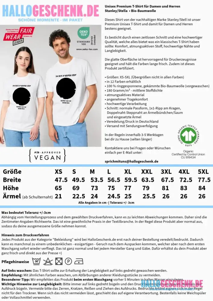 Dein Bild in Kreisform + Text • Unisex Premium T-Shirt XS-5XL aus Bio-Baumwolle für Damen & Herren • Exklusivdesign