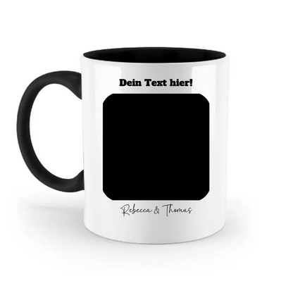 Dein Bild in viereckigen Form - zweifarbige Tasse spülmaschinengeeignet • Fotogeschenk • personalisiert