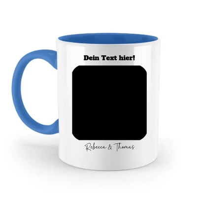 Dein Bild in viereckigen Form - zweifarbige Tasse spülmaschinengeeignet • Fotogeschenk • personalisiert