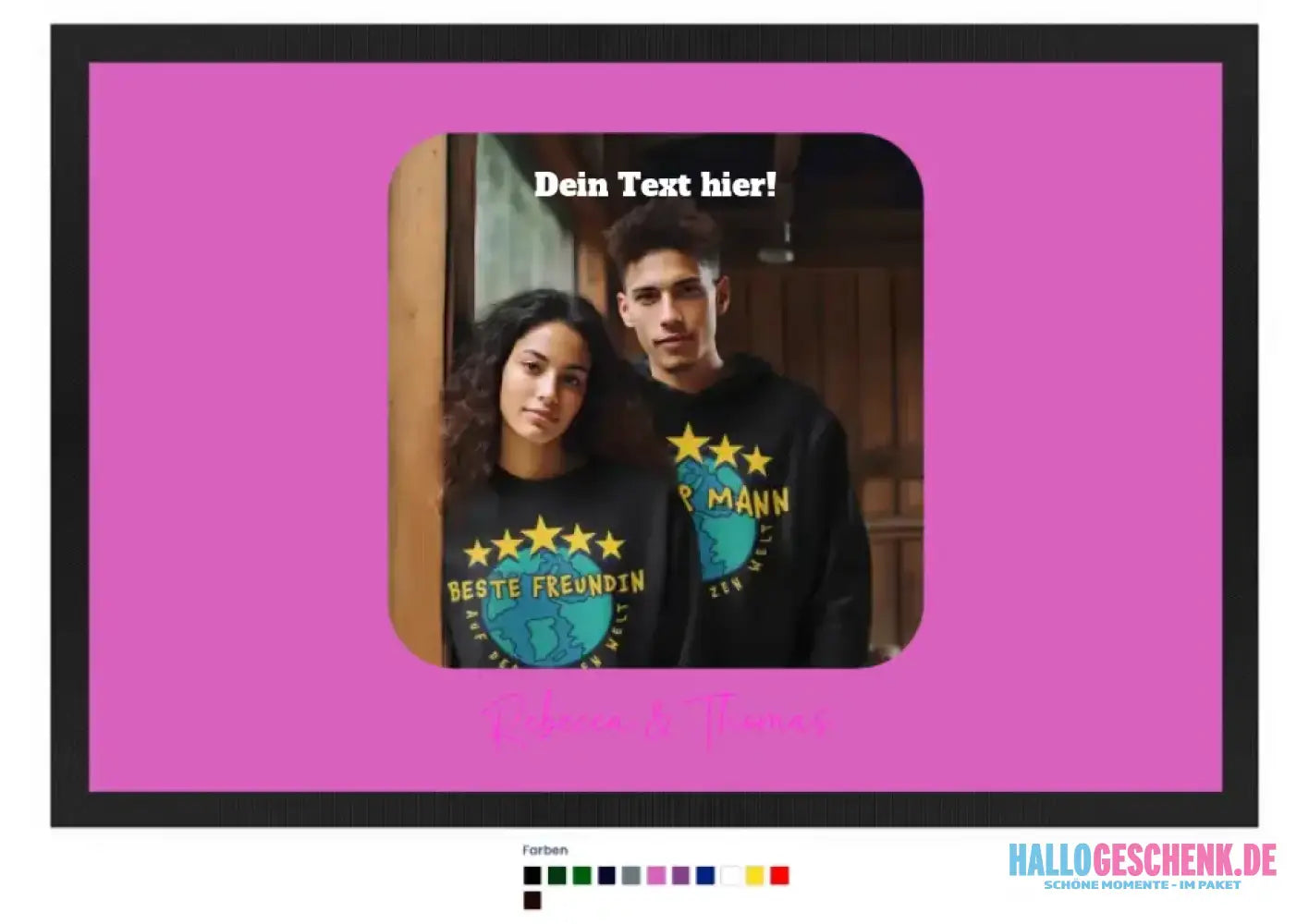 Dein Bild in viereckiger Form personalisierbar • Fußmatte